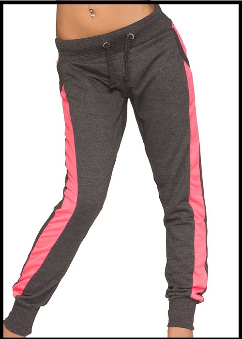 Grå rosa jogging bukser